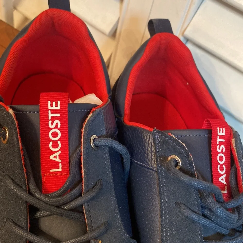Lacoste Mens Leather Boat Shoes